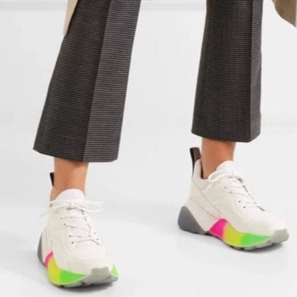 SALE!!! STELLA MCCARTNEY womens logo Rainbow chunky Sole Sneakers NWOB - Picture 12 of 12